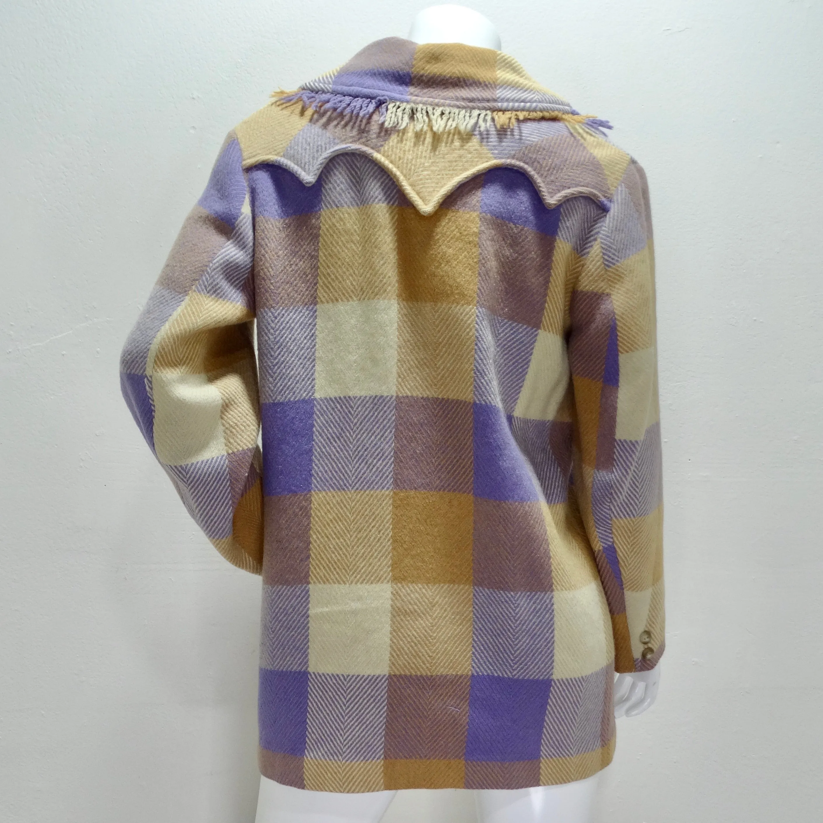 1970s Western Plaid Wool Blazer
