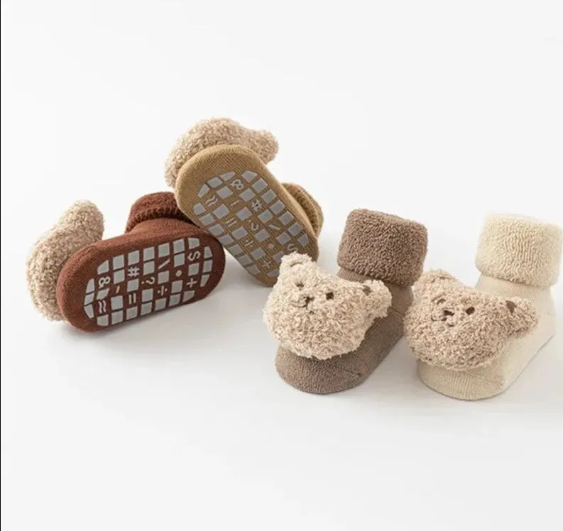Cartoon Design Warm Soft Soled Baby Socks