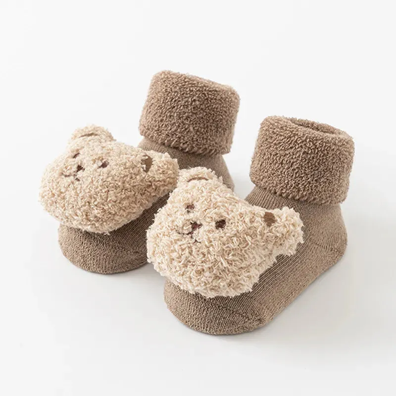 Cartoon Design Warm Soft Soled Baby Socks