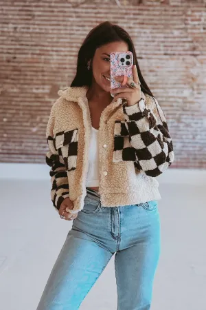 Checkered Teddy Bomber Jacket