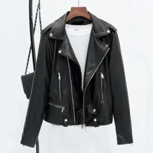 cold weather outfits Joskaa 2024 New Women's Loose-Fit Cropped Leather Jacket Korean Style Motorcycle Student PU Leather Vest Fashionable Spring Autumn