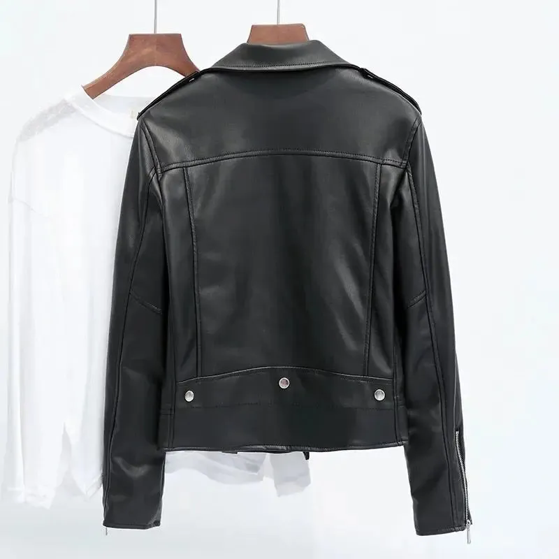 cold weather outfits Joskaa 2024 New Women's Loose-Fit Cropped Leather Jacket Korean Style Motorcycle Student PU Leather Vest Fashionable Spring Autumn