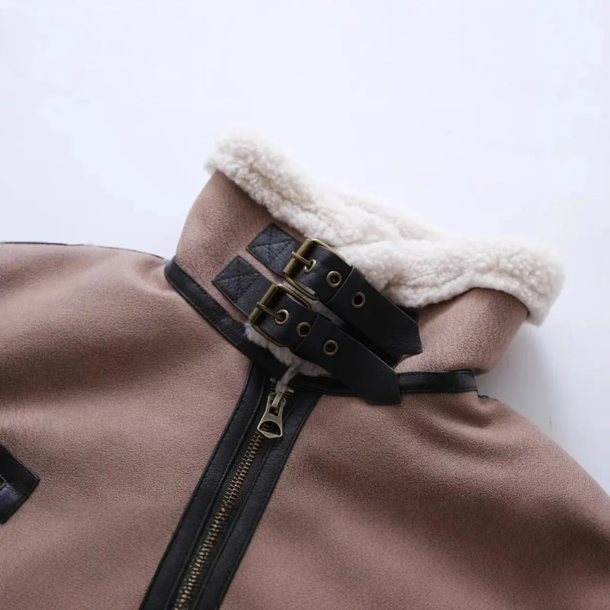 cold weather outfits Joskaa 2024 Winter New Arrival Women's Fashion Streetwear Chamois Leather Jacket Reversible Double-Sided Jacket From China