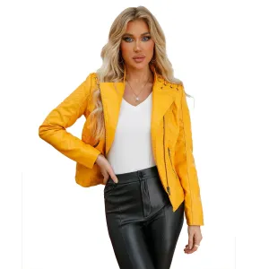 cold weather outfits Joskaa Trendy Youthful Cropped Jacket For Women Genuine Leather Slim Fit Motorcycle Jacket Versatile Smooths Your Silhouette