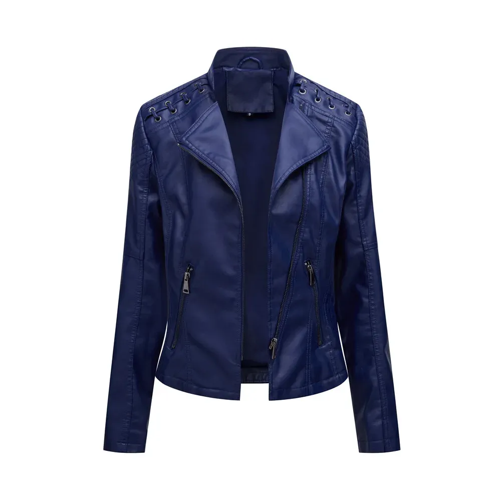 cold weather outfits Joskaa Trendy Youthful Cropped Jacket For Women Genuine Leather Slim Fit Motorcycle Jacket Versatile Smooths Your Silhouette