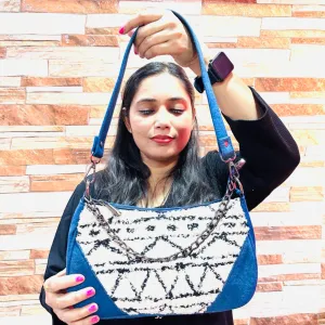 DURABLE BLUE  DENIM WHITE  MOON BAG - E3