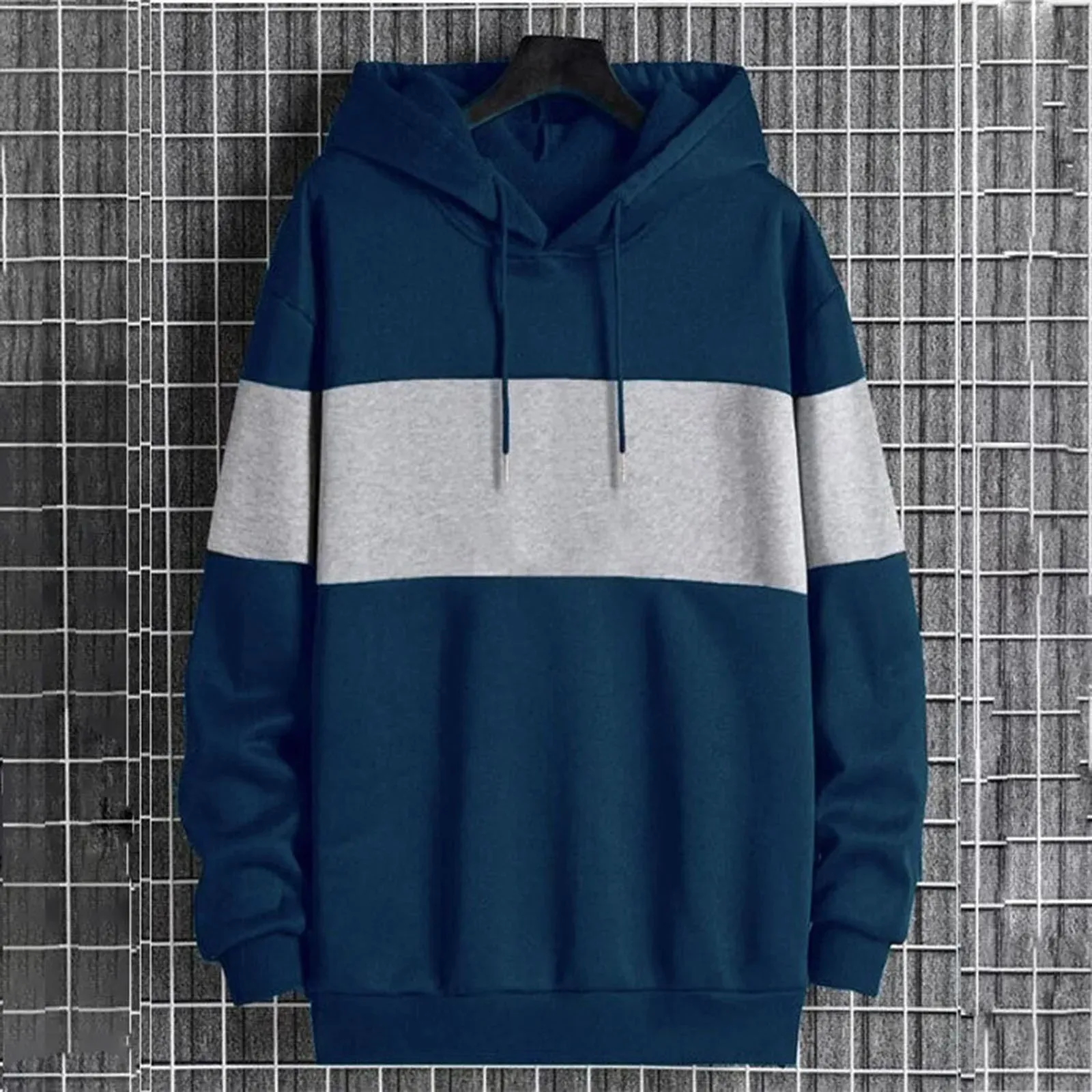 Elevate Your Style: Exclusive Patchwork Hoodie Sweater for Men