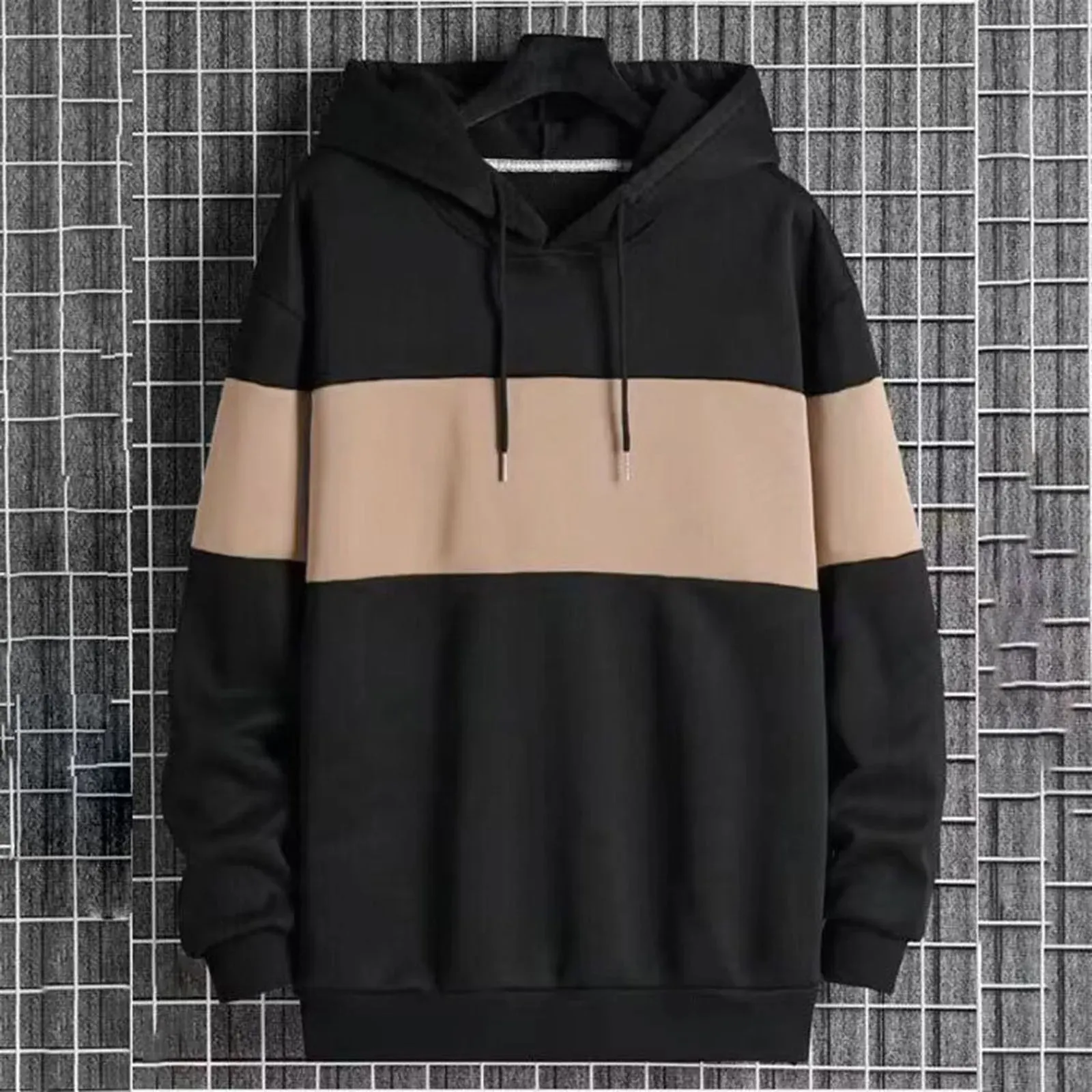Elevate Your Style: Exclusive Patchwork Hoodie Sweater for Men