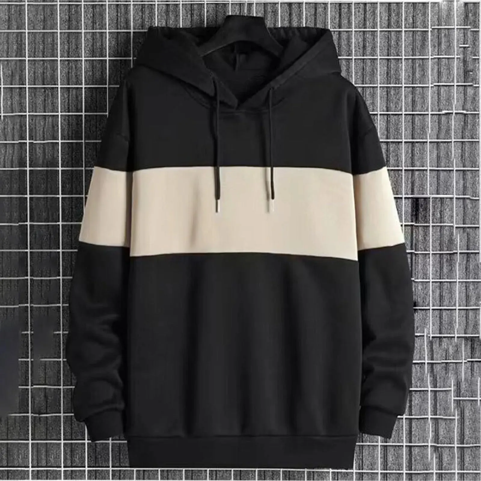 Elevate Your Style: Exclusive Patchwork Hoodie Sweater for Men