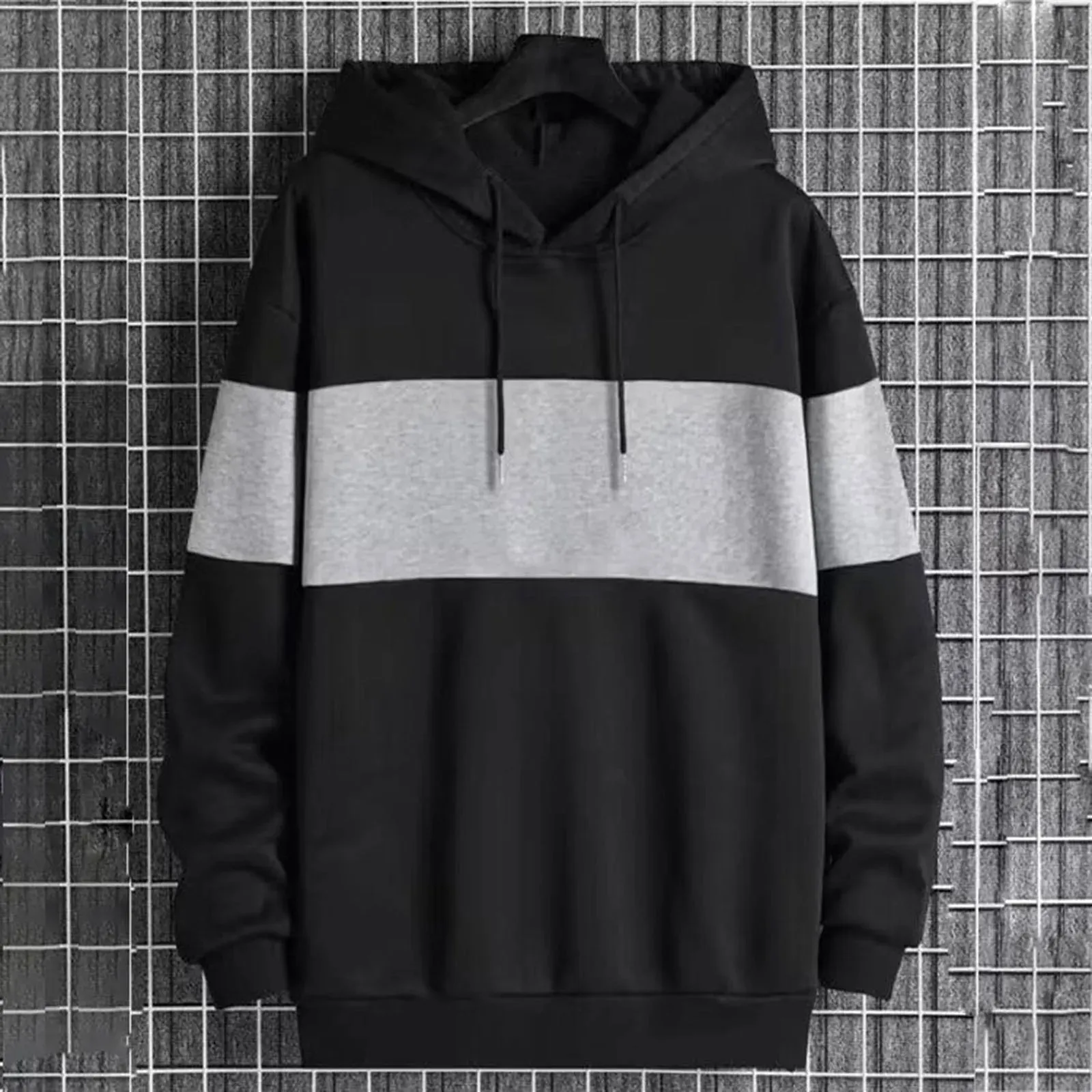Elevate Your Style: Exclusive Patchwork Hoodie Sweater for Men