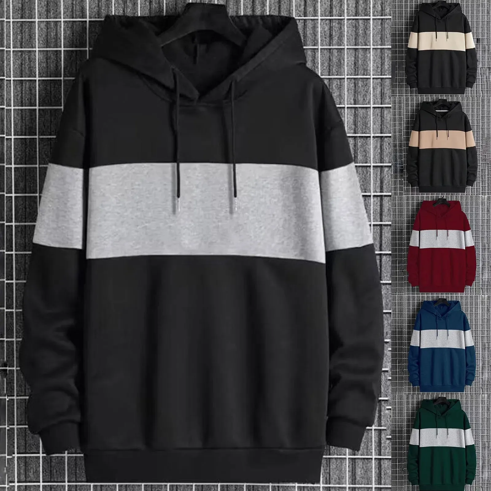 Elevate Your Style: Exclusive Patchwork Hoodie Sweater for Men