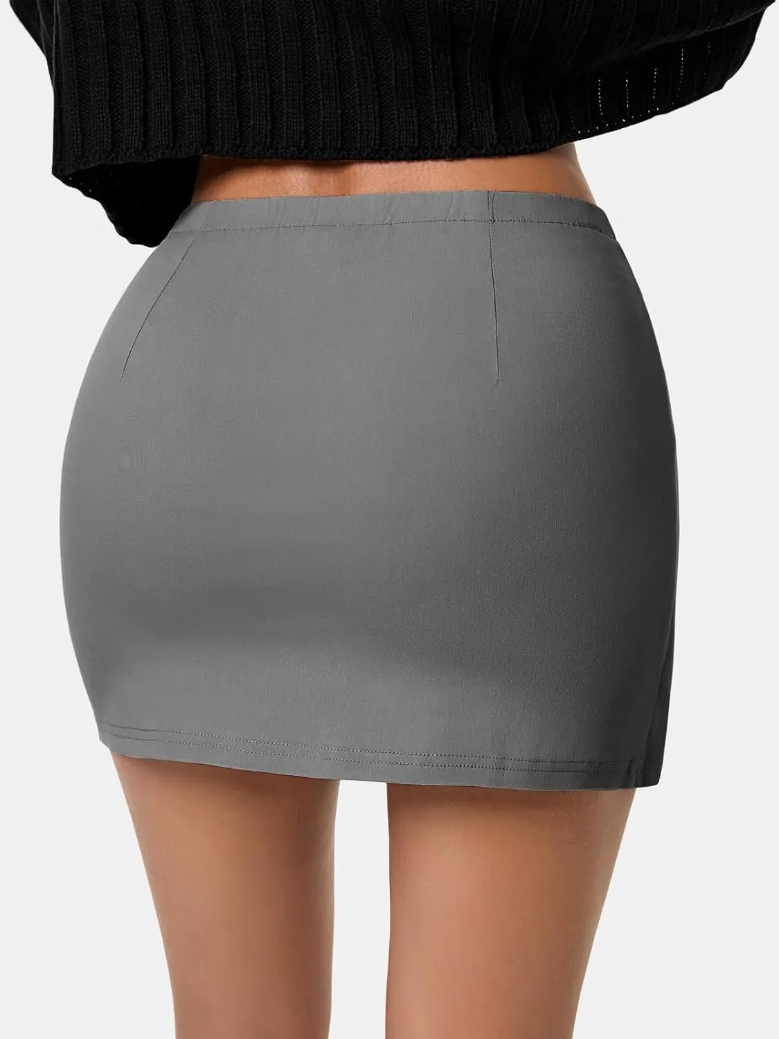 EXLURA Womens Button Bodycon Mini Skirt Sexy Night Club High Waist Elastic Y2K Trendy Short Plaid Skirts