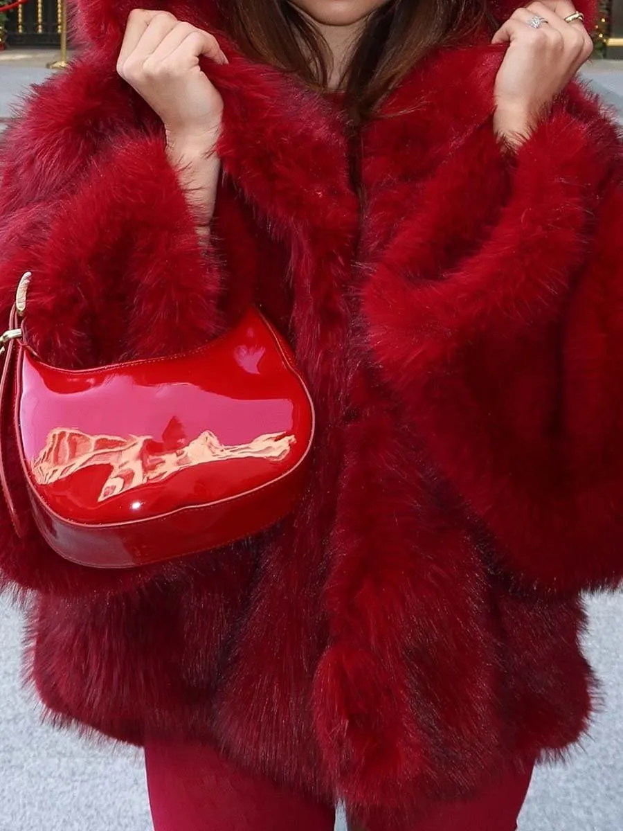 Faux Fox Fur Hooded Warm Jacket