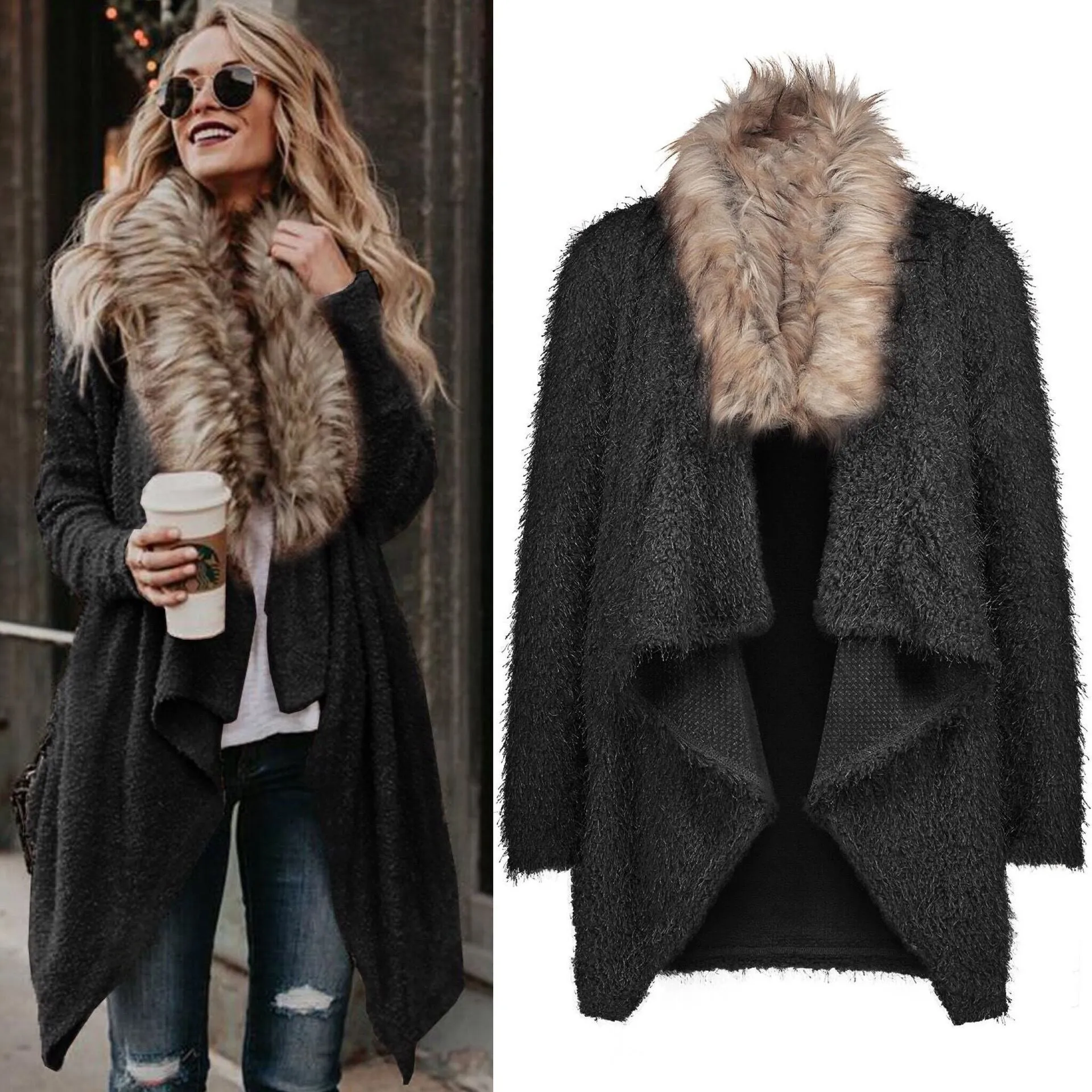 Faux Fur Cardigan