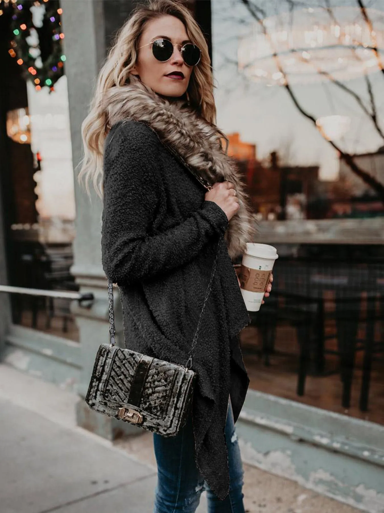 Faux Fur Cardigan