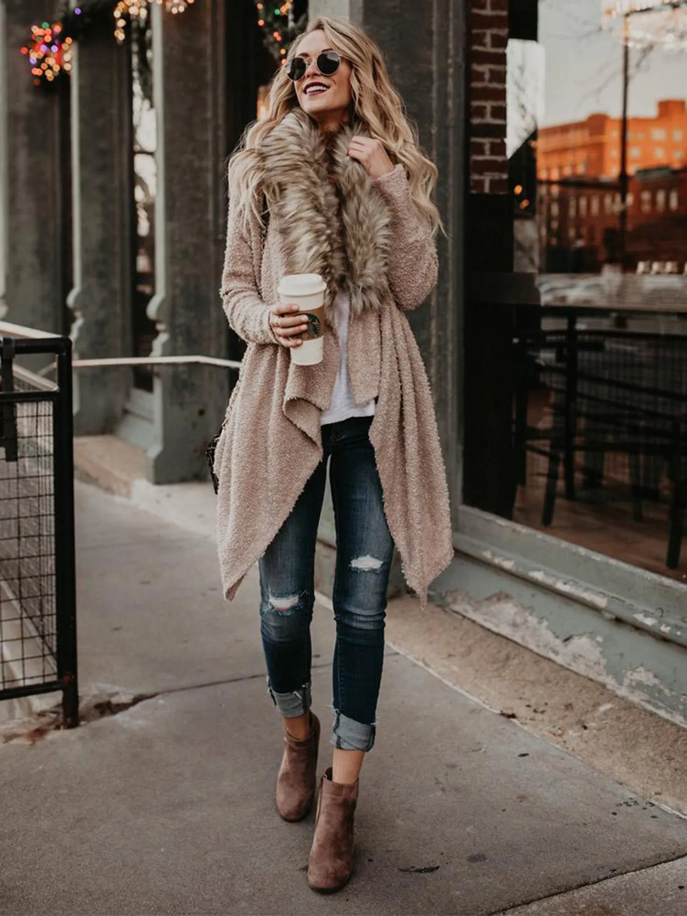 Faux Fur Cardigan