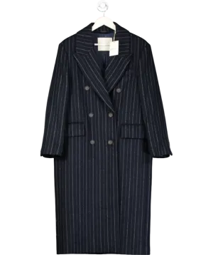 GANT Blue Pinstriped Wool Coat UK M