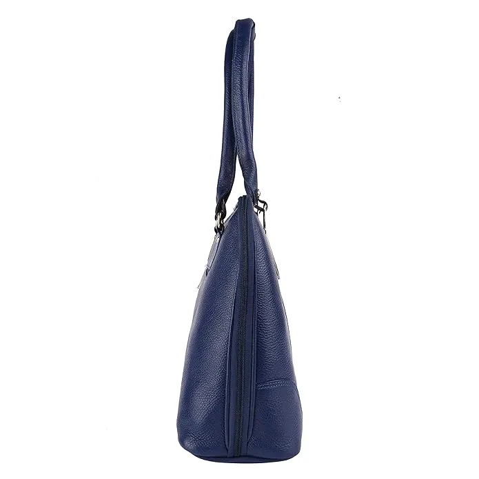 Genuine Leather Ladies Handbag with 2 Main Compartments - Adjustable & Detachable Strap