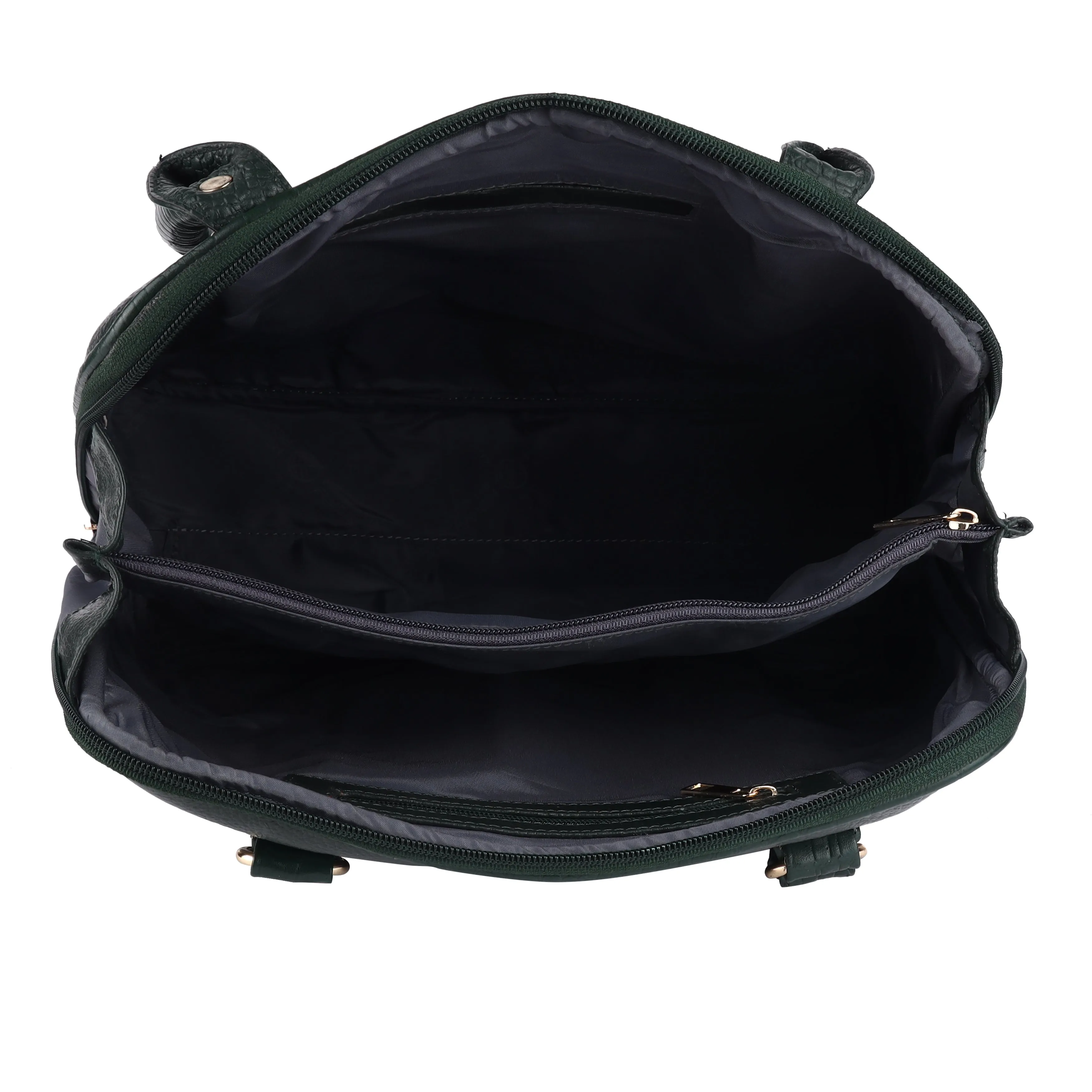 Genuine Leather Ladies Handbag with 2 Main Compartments - Adjustable & Detachable Strap