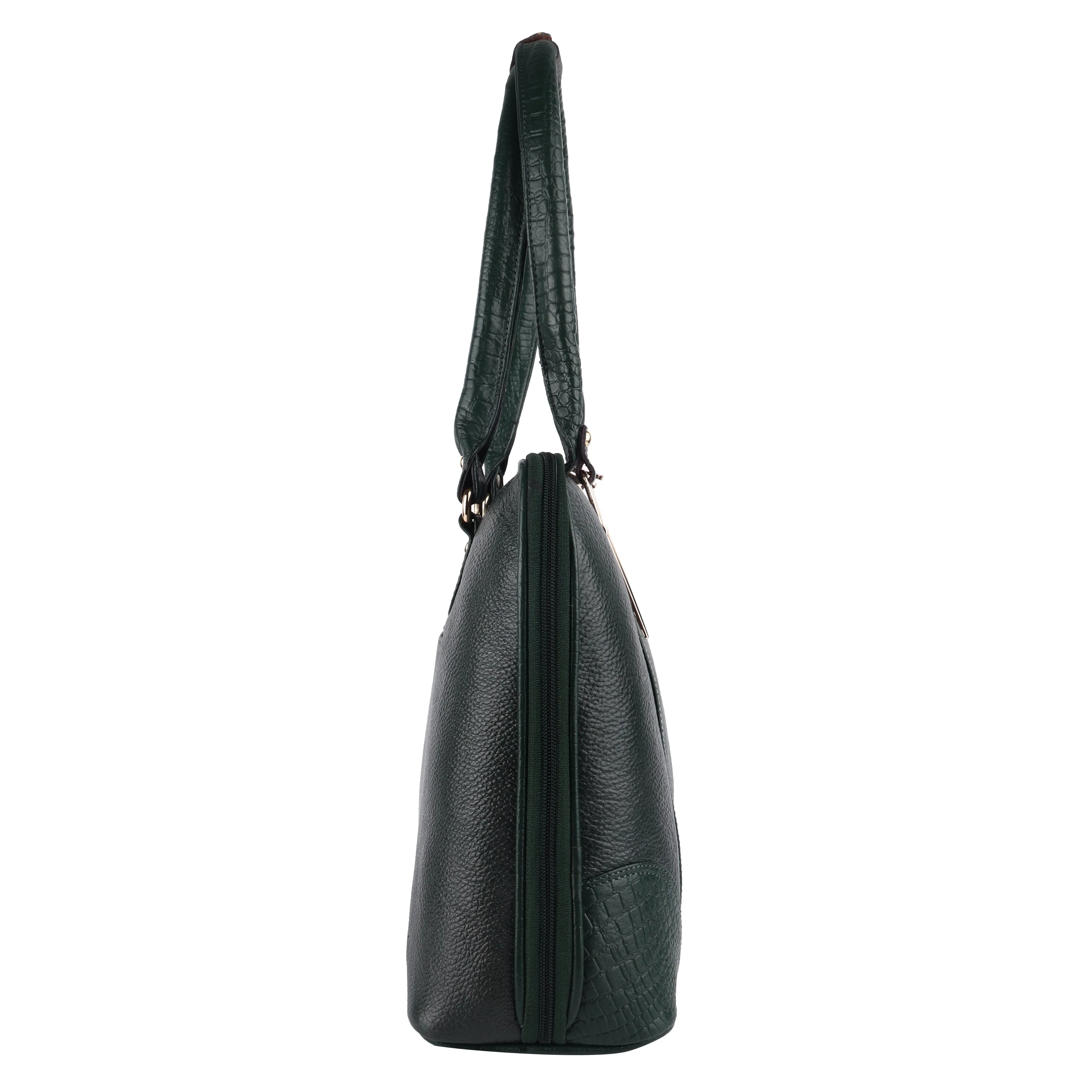 Genuine Leather Ladies Handbag with 2 Main Compartments - Adjustable & Detachable Strap
