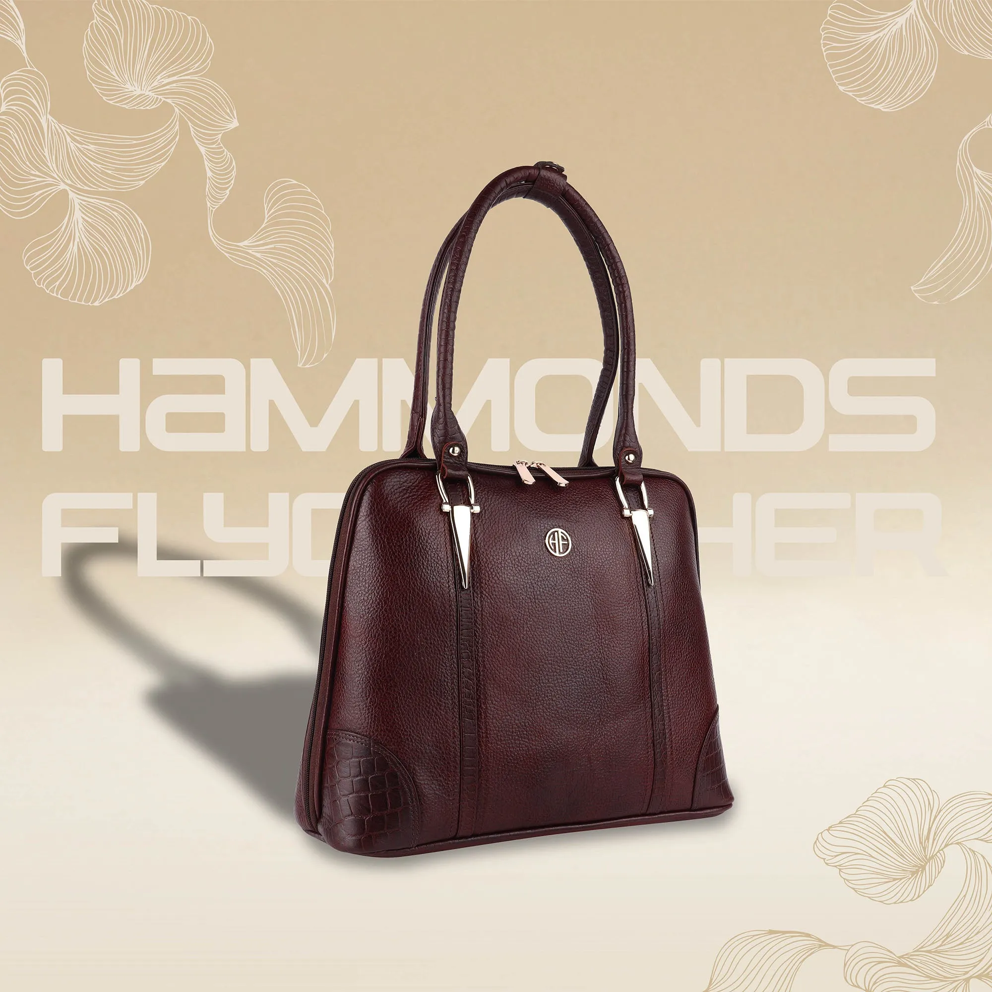 Genuine Leather Ladies Handbag with 2 Main Compartments - Adjustable & Detachable Strap
