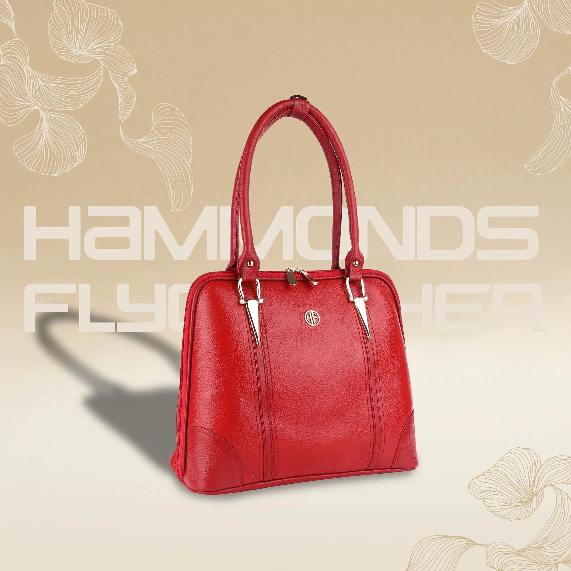 Genuine Leather Ladies Handbag with 2 Main Compartments - Adjustable & Detachable Strap
