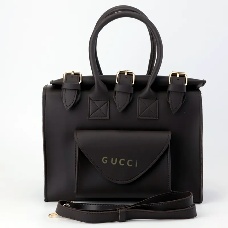 GU Women Leather Belt Style Bag Front Pocket Functional Handbag #22