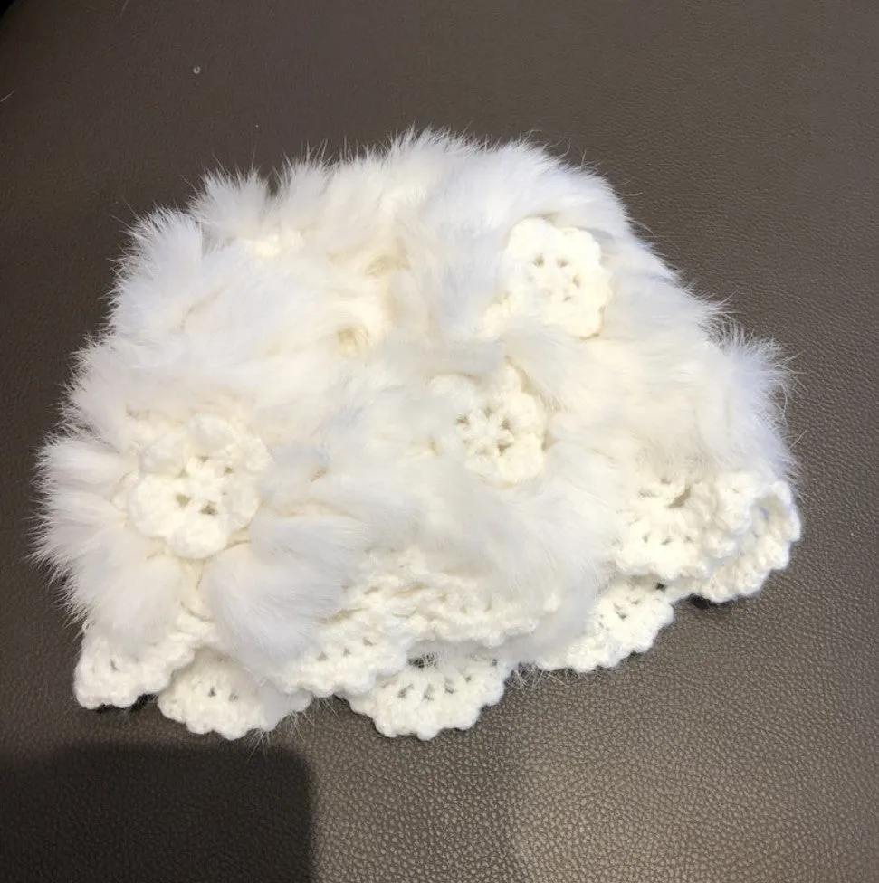 JCH303505 Luxury Soft Hand-Crafted Crochet Fur Hat