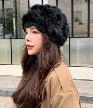 JCH303505 Luxury Soft Hand-Crafted Crochet Fur Hat