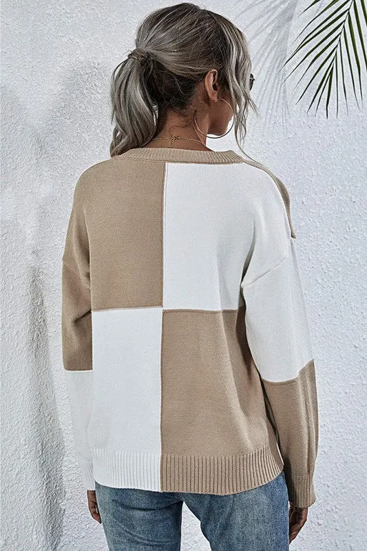 Knit's Worth It Color Block Sweater