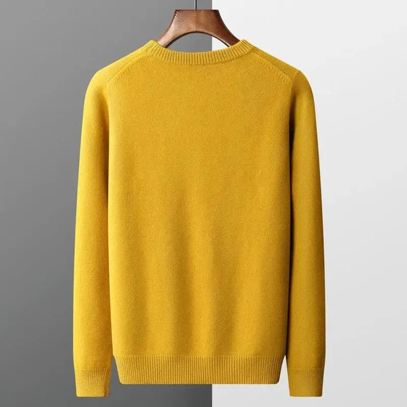 Luxurious Merino Wool Round Neck Sweater for Men