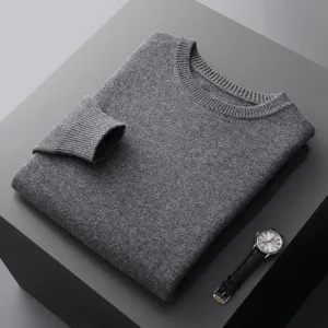 Luxurious Merino Wool Round Neck Sweater for Men