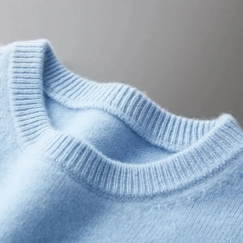Luxurious Merino Wool Round Neck Sweater for Men