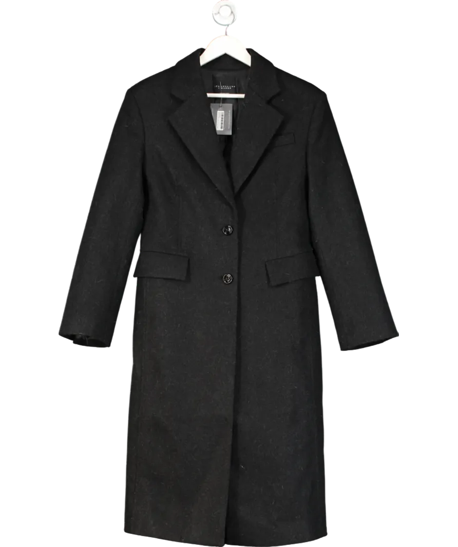 MANGO Black X Jen Ceballos - Wool Coat With Shoulder Pads UK M
