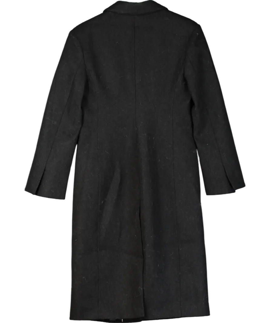 MANGO Black X Jen Ceballos - Wool Coat With Shoulder Pads UK M