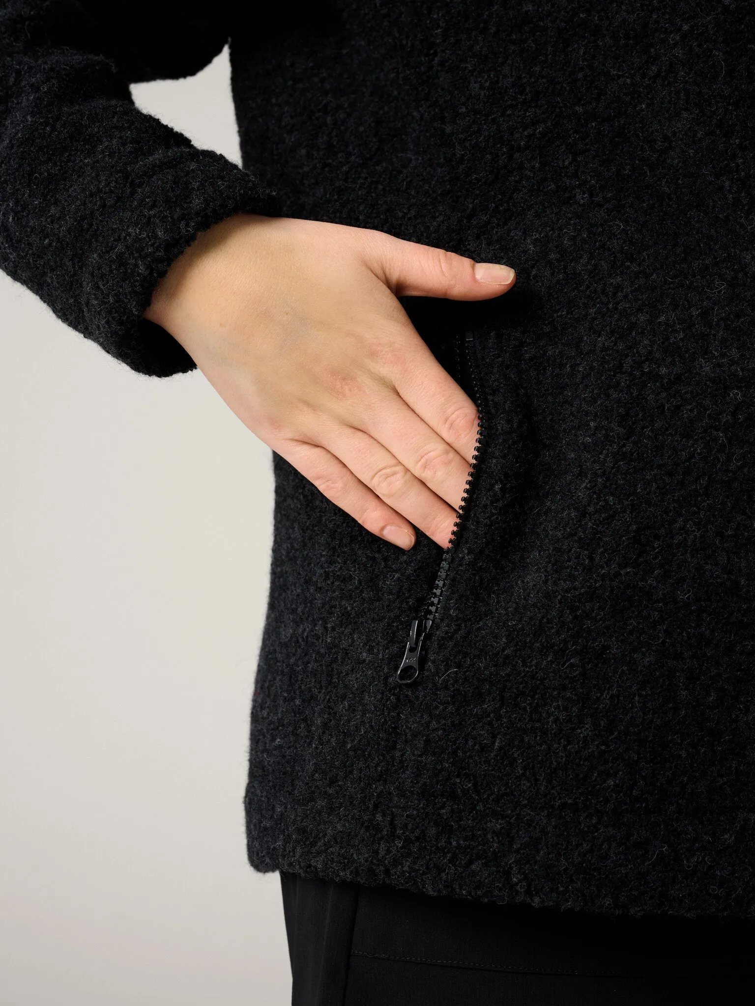 Minna Wool Fleece Jacket Black