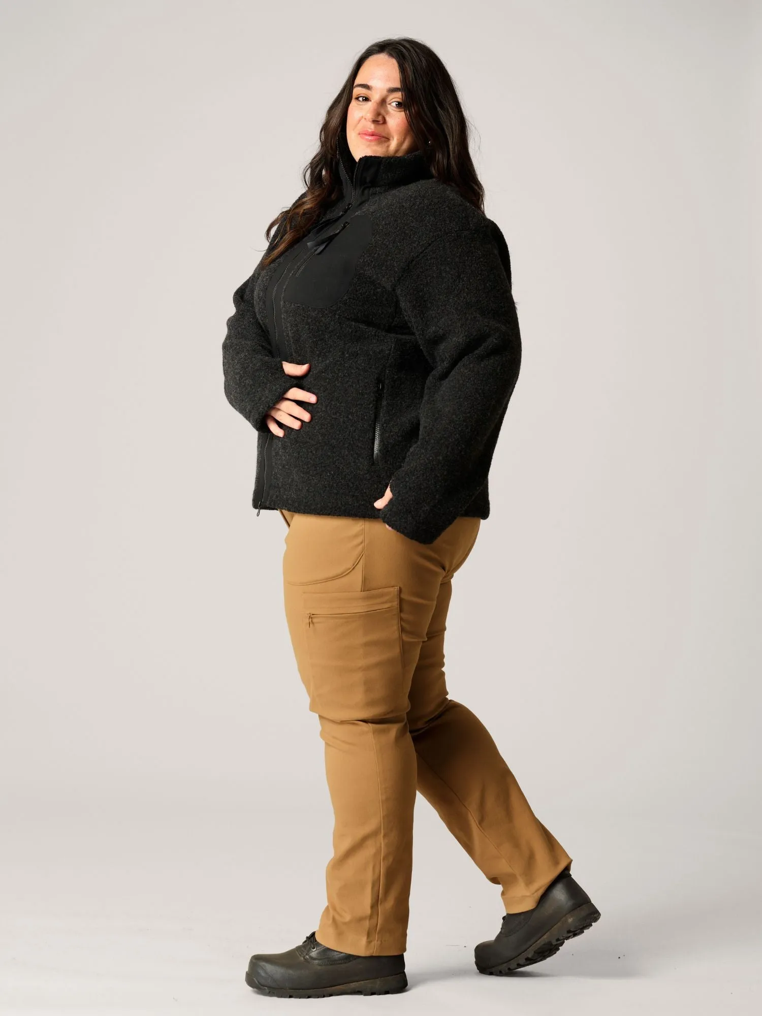 Minna Wool Fleece Jacket Black