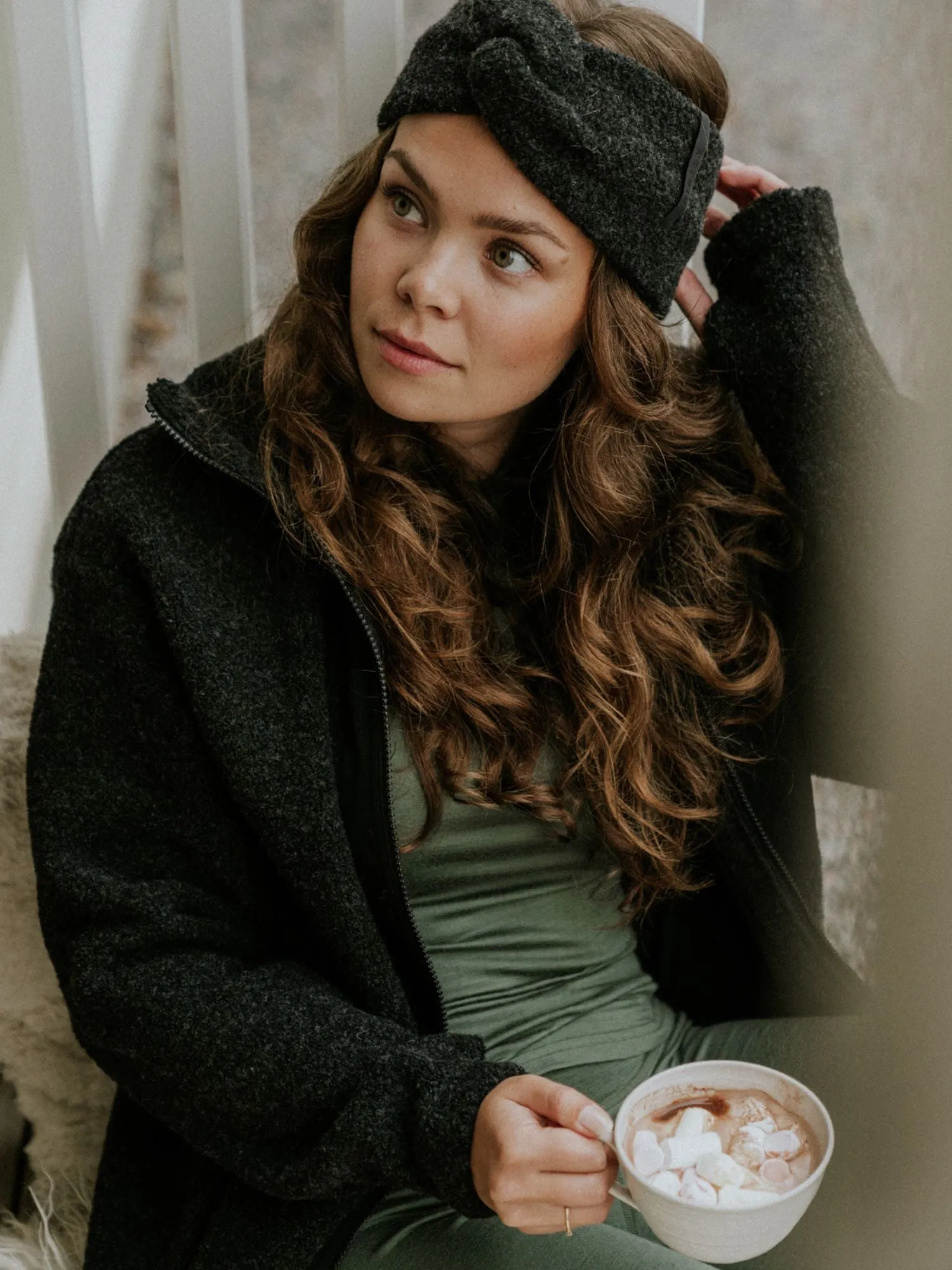 Minna Wool Fleece Jacket Black