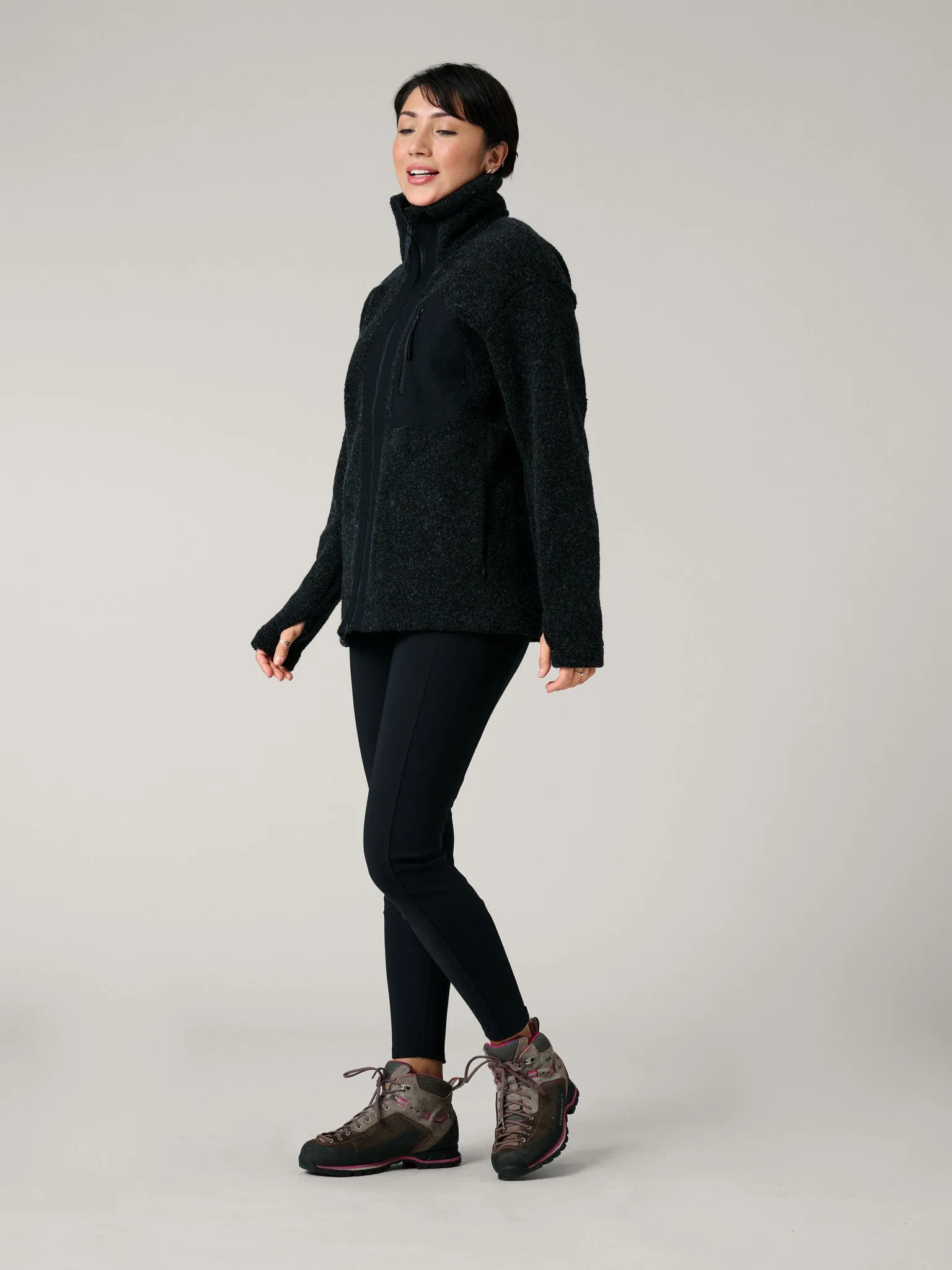 Minna Wool Fleece Jacket Black