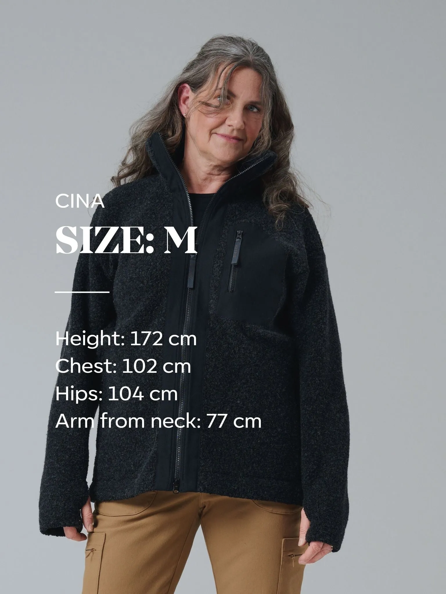 Minna Wool Fleece Jacket Black
