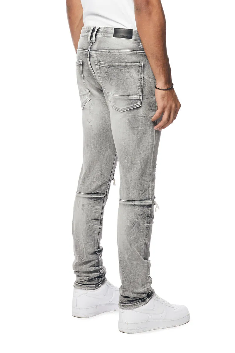 SMOKE RISE SLIM FIT WAVE EFFECT JEANS UNION GREY