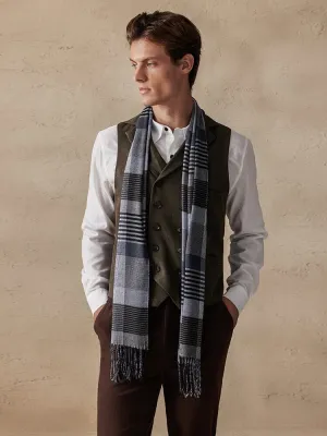 Soft Plaid Tassel Scarf