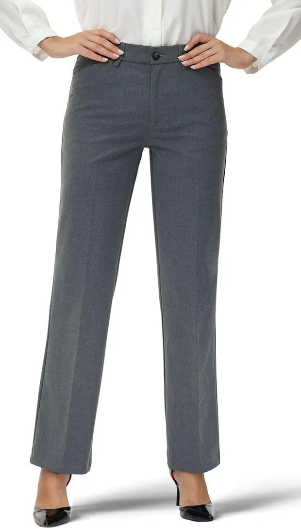 Soojun Women's Comfort Flex Waist Straight Leg Dress Pants