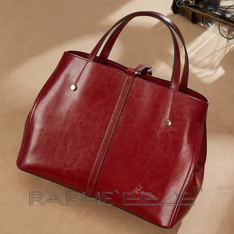 Stylish & Elegant Tote Handbag Purses for Women - Wine Red