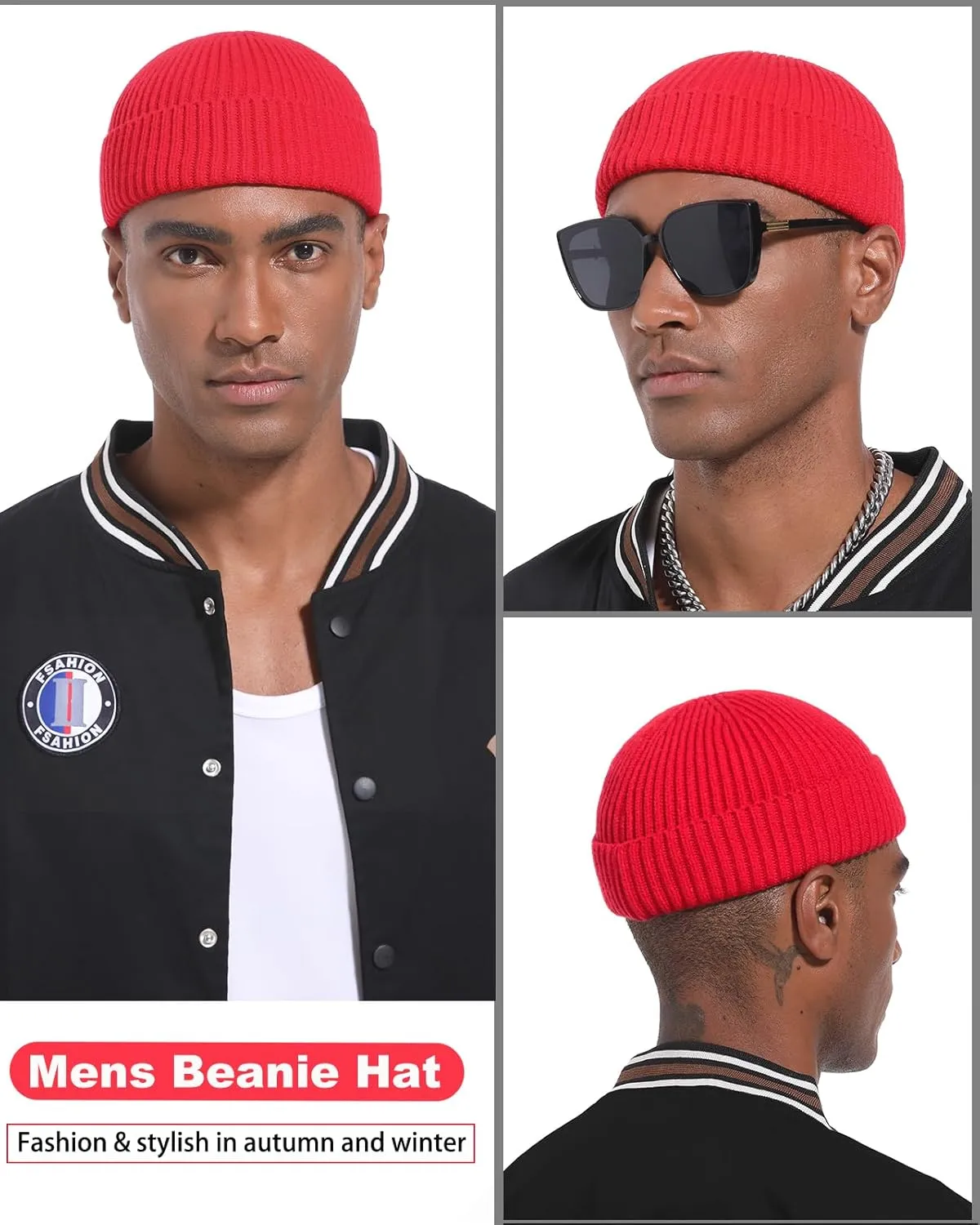 Swag Short Fisherman Beanie for Men Women, Wool Knit Cuff Soft Trawler Beanie Watch Hat, Winter Warm Hats Skull Cap