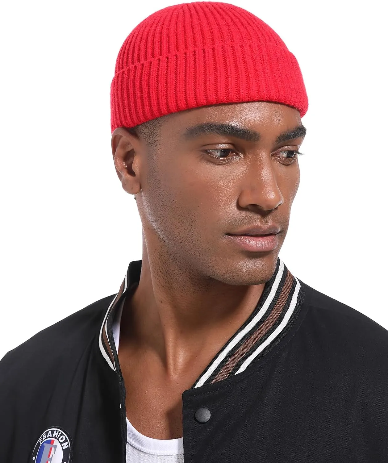 Swag Short Fisherman Beanie for Men Women, Wool Knit Cuff Soft Trawler Beanie Watch Hat, Winter Warm Hats Skull Cap