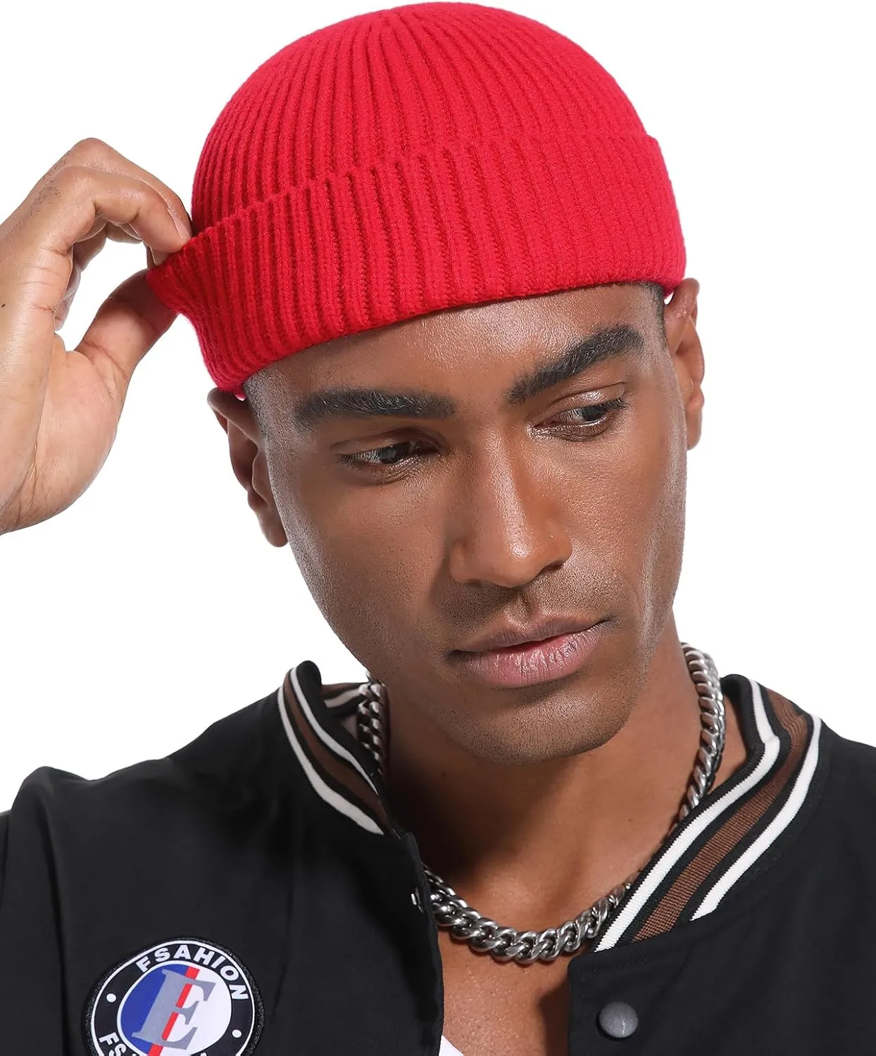 Swag Short Fisherman Beanie for Men Women, Wool Knit Cuff Soft Trawler Beanie Watch Hat, Winter Warm Hats Skull Cap