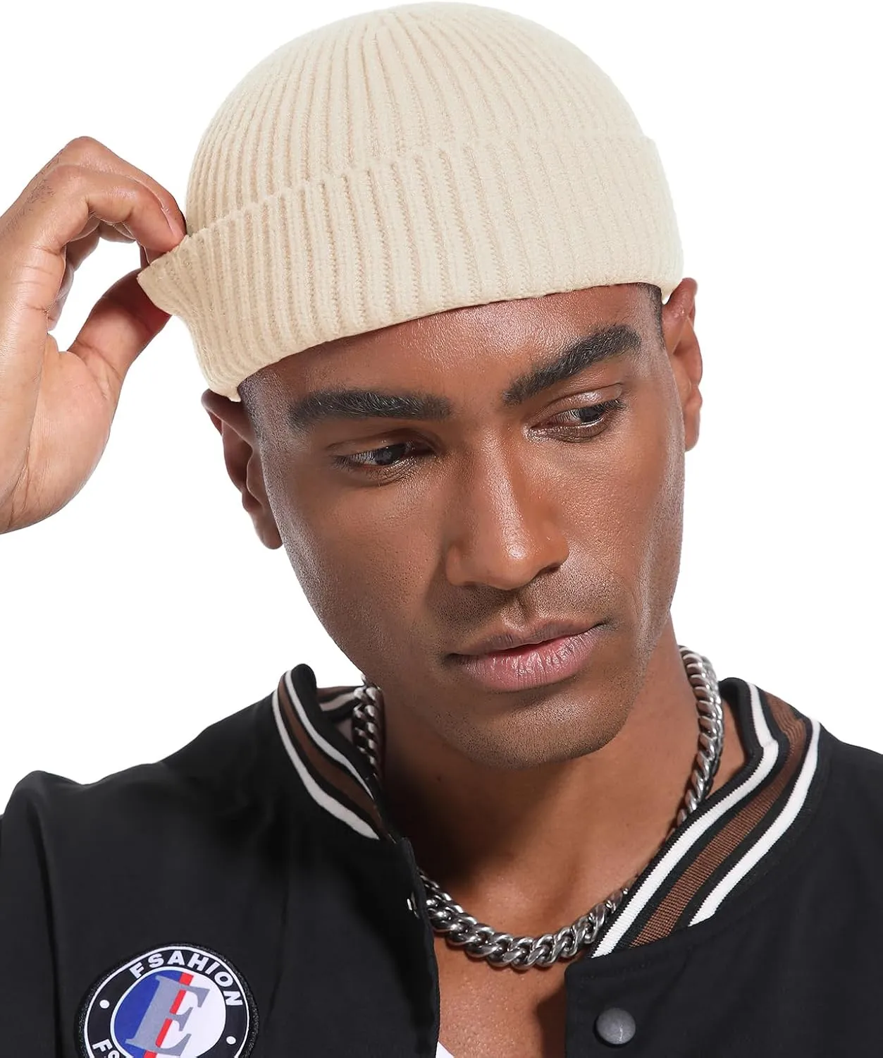 Swag Short Fisherman Beanie for Men Women, Wool Knit Cuff Soft Trawler Beanie Watch Hat, Winter Warm Hats Skull Cap