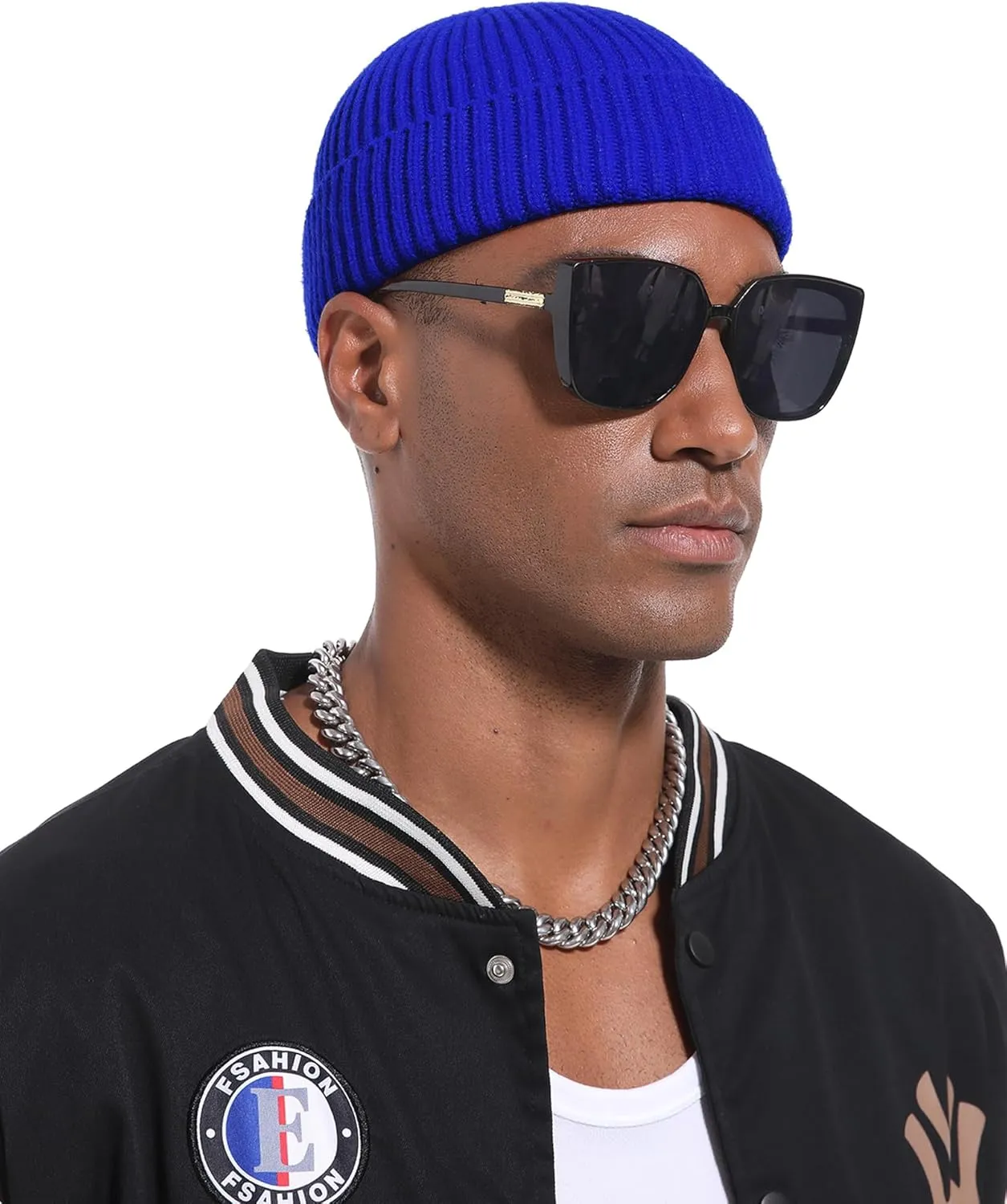 Swag Short Fisherman Beanie for Men Women, Wool Knit Cuffed Fleece Lined Trawler Beanies Winter Warm Hat
