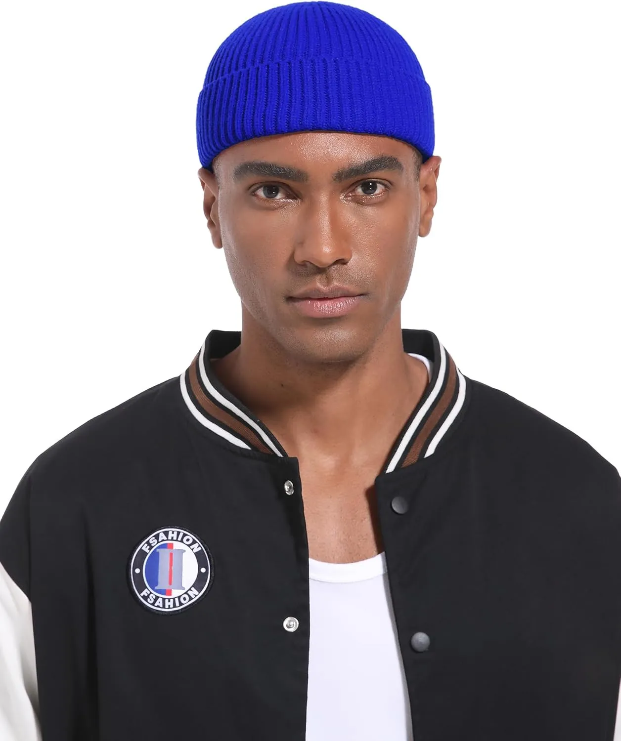 Swag Short Fisherman Beanie for Men Women, Wool Knit Cuffed Fleece Lined Trawler Beanies Winter Warm Hat